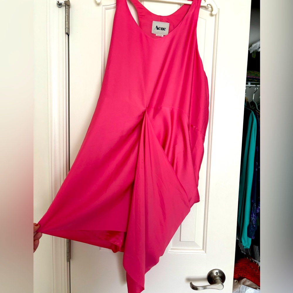 ACNE STUDIOS New Silk bubble gum pink Acne studios new silk dress